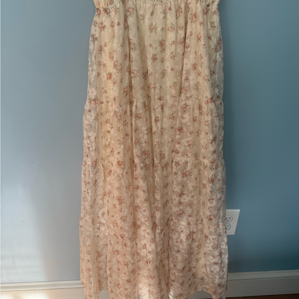 Altar'd State Romantic Ruffled Cream Floral Maxi - Picture 7 of 10